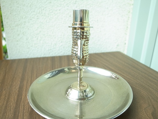 MID-CENTURY MR. PEANUT 50th ANNIVERSARY GOLD TONE TRAY