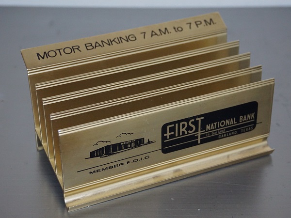 VINTAGE DESKTOP LETTER HOLDER 1st NATIONAL BANK